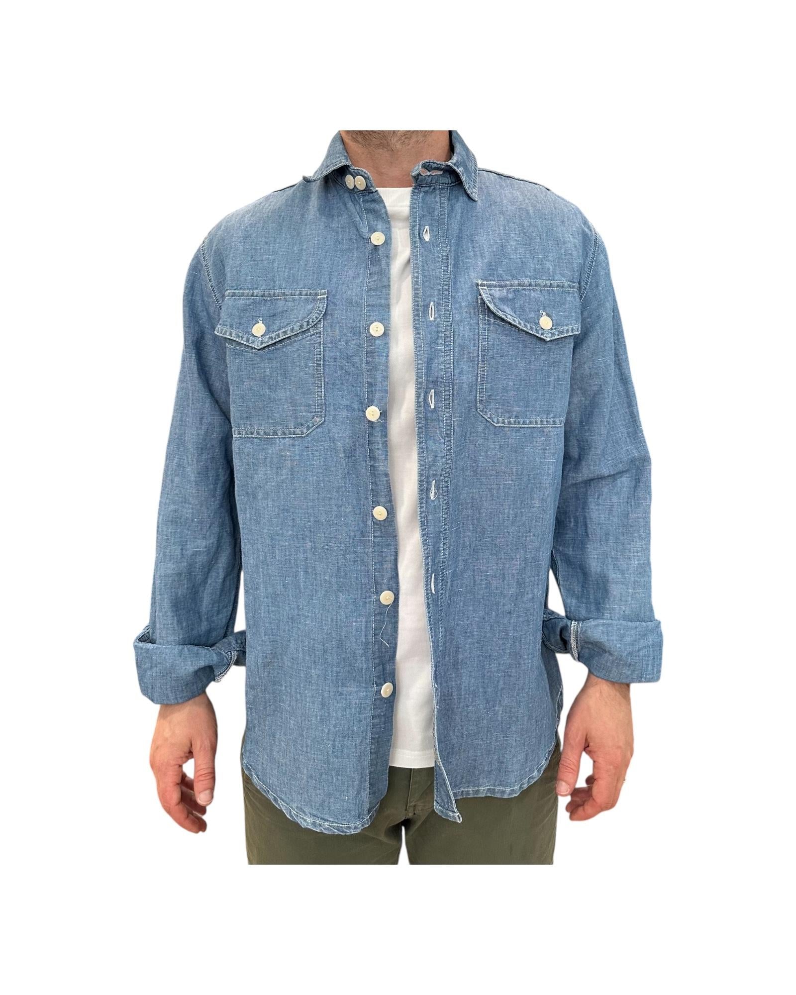 Hemp Chambray Shirt Cpo Bleach Uomo HEMP CHAMBRAY SHIRT CPO BLEACH CHESAPEAKE'S 