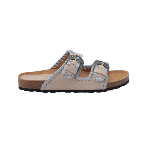 Sandali Buckle Beat Suede Visone sky BUCKLE BEAT SUEDE VISONE SKY TAJI 