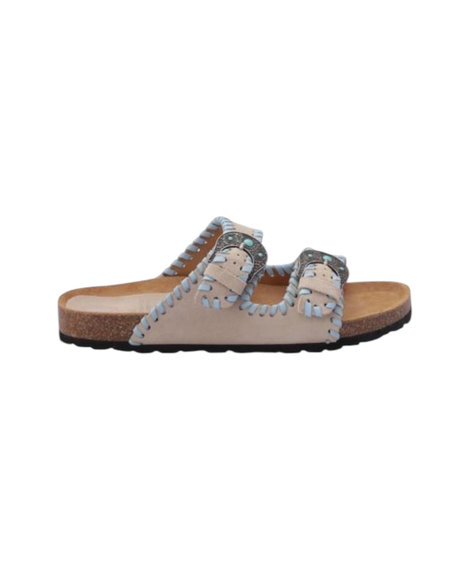 Sandali Buckle Beat Suede Visone sky BUCKLE BEAT SUEDE VISONE SKY TAJI 