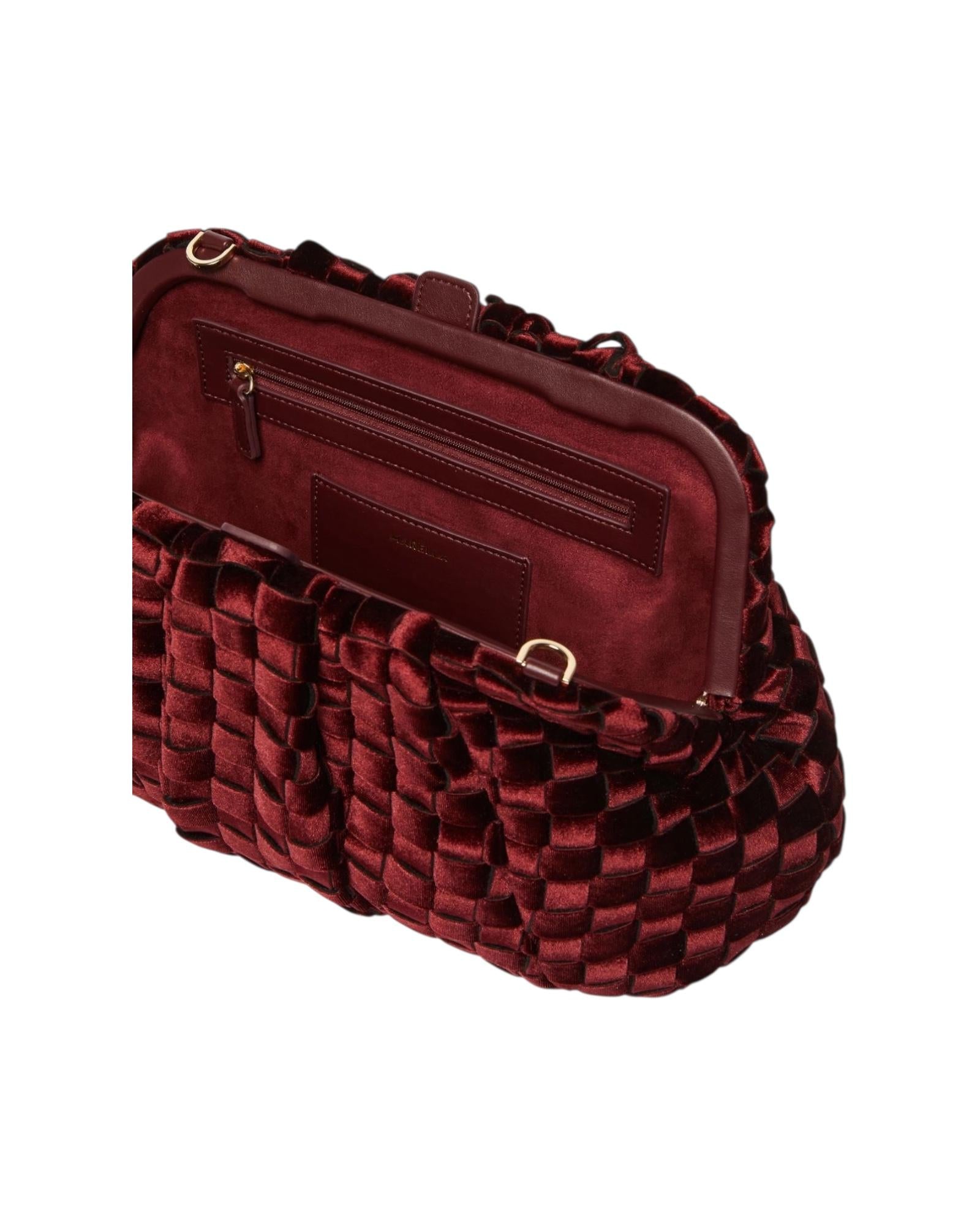 Pochette morbida in velluto intrecciato Bordeaux POLDER 002 MARELLA 