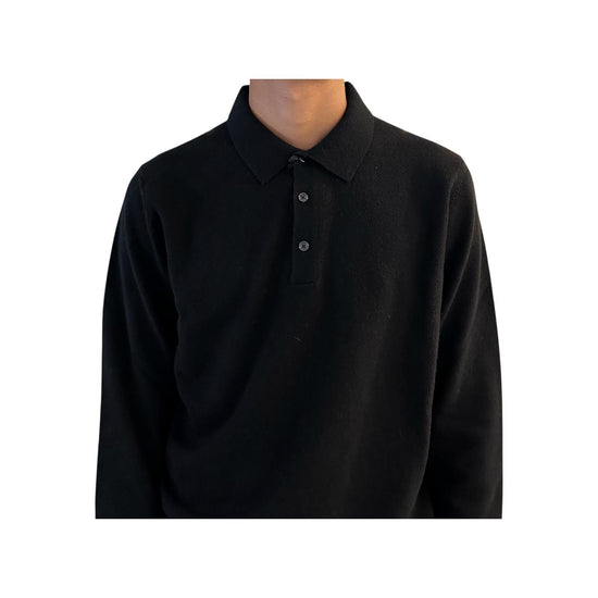 Polo con bottoni in lana Nero 5103 0900 +39MAsq 