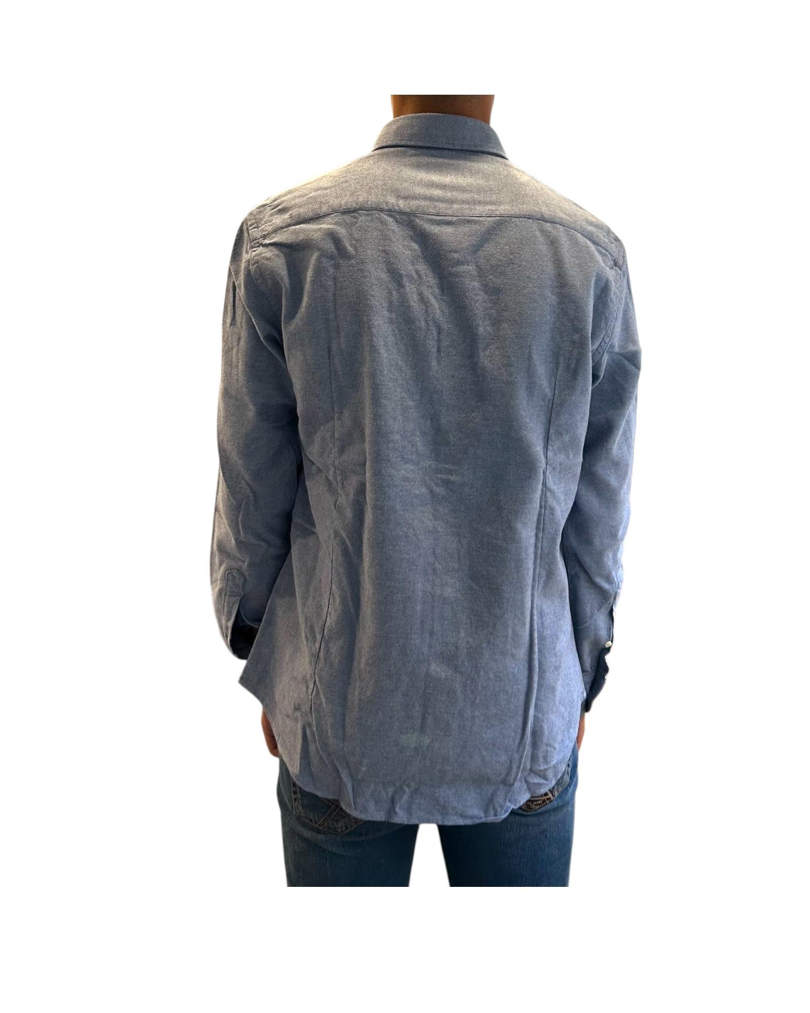 Camicia uomo in flanella Celeste B2338 14 BASTONCINO 