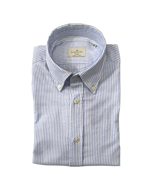Camicia Uomo in cotone a righe celeste 2830 3803 02 PORTOFIORI 