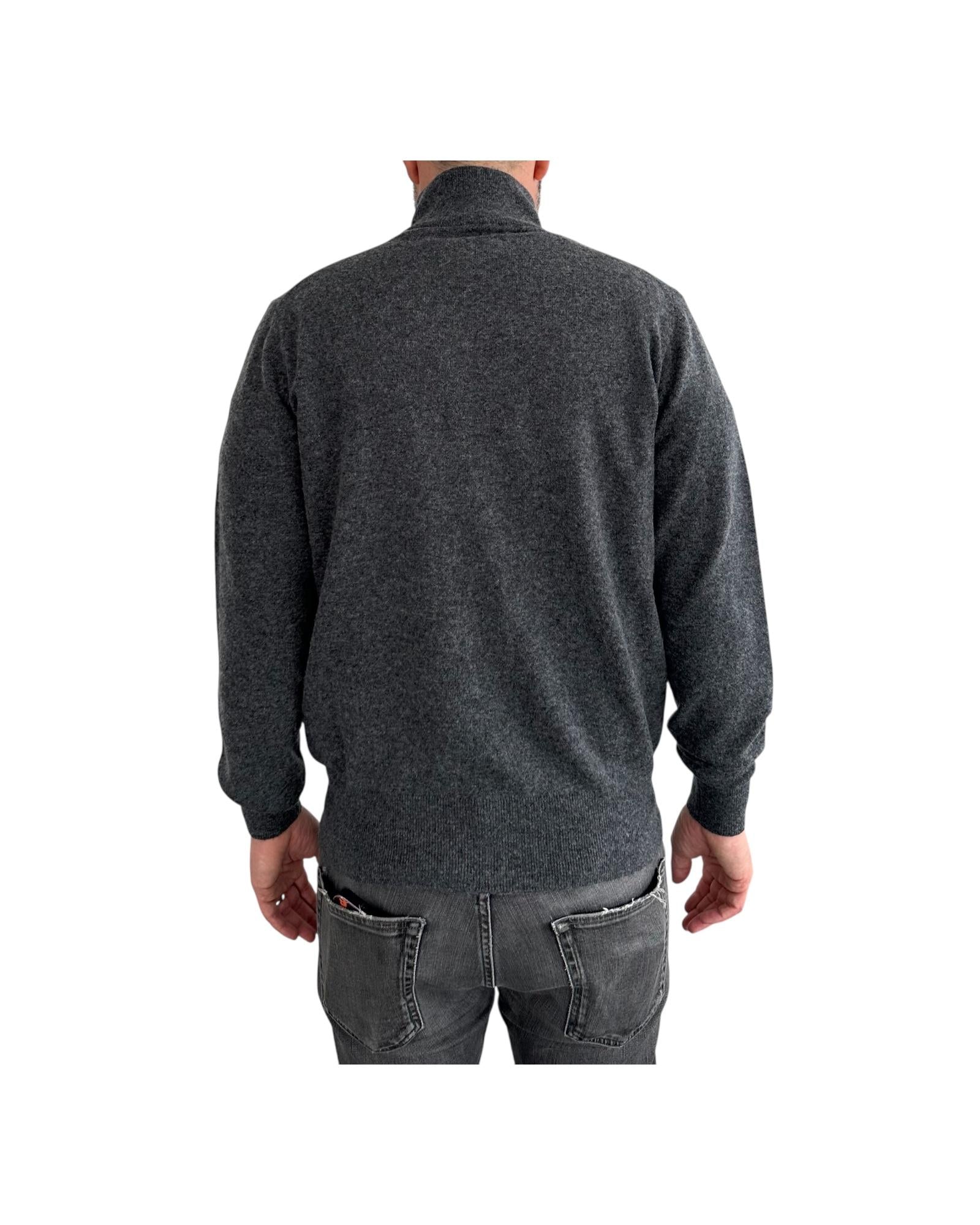 Maglione full zip misto cashmere Antracite 87006 214 CAVALIERI MILANO 