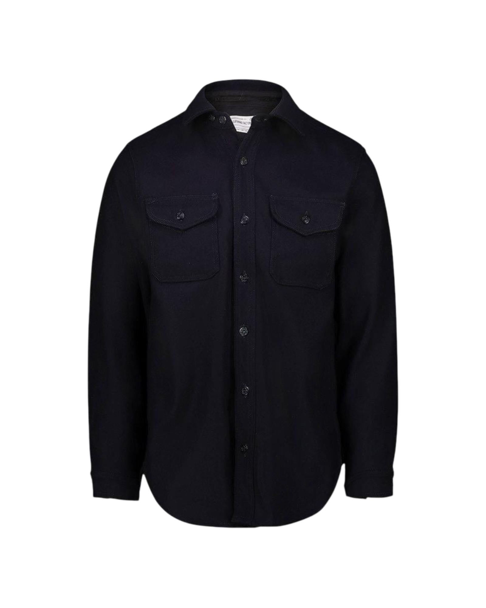 Overshirt in lana Navy blue 201 CPO SHIRT NAVY BLUE CHESAPEAKE'S 