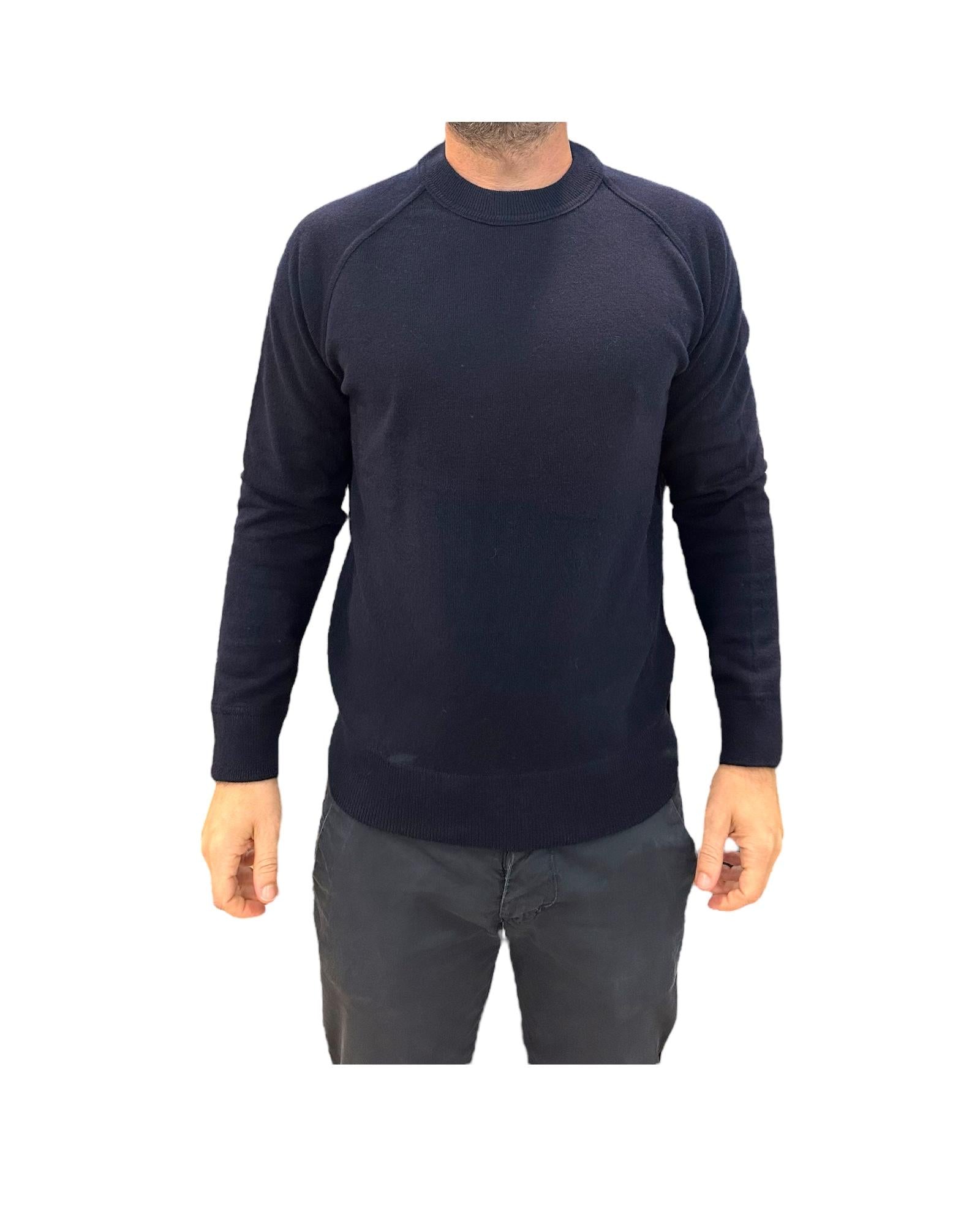 Maglione taglio felpa Navy W9009 NAVY BL'KER
