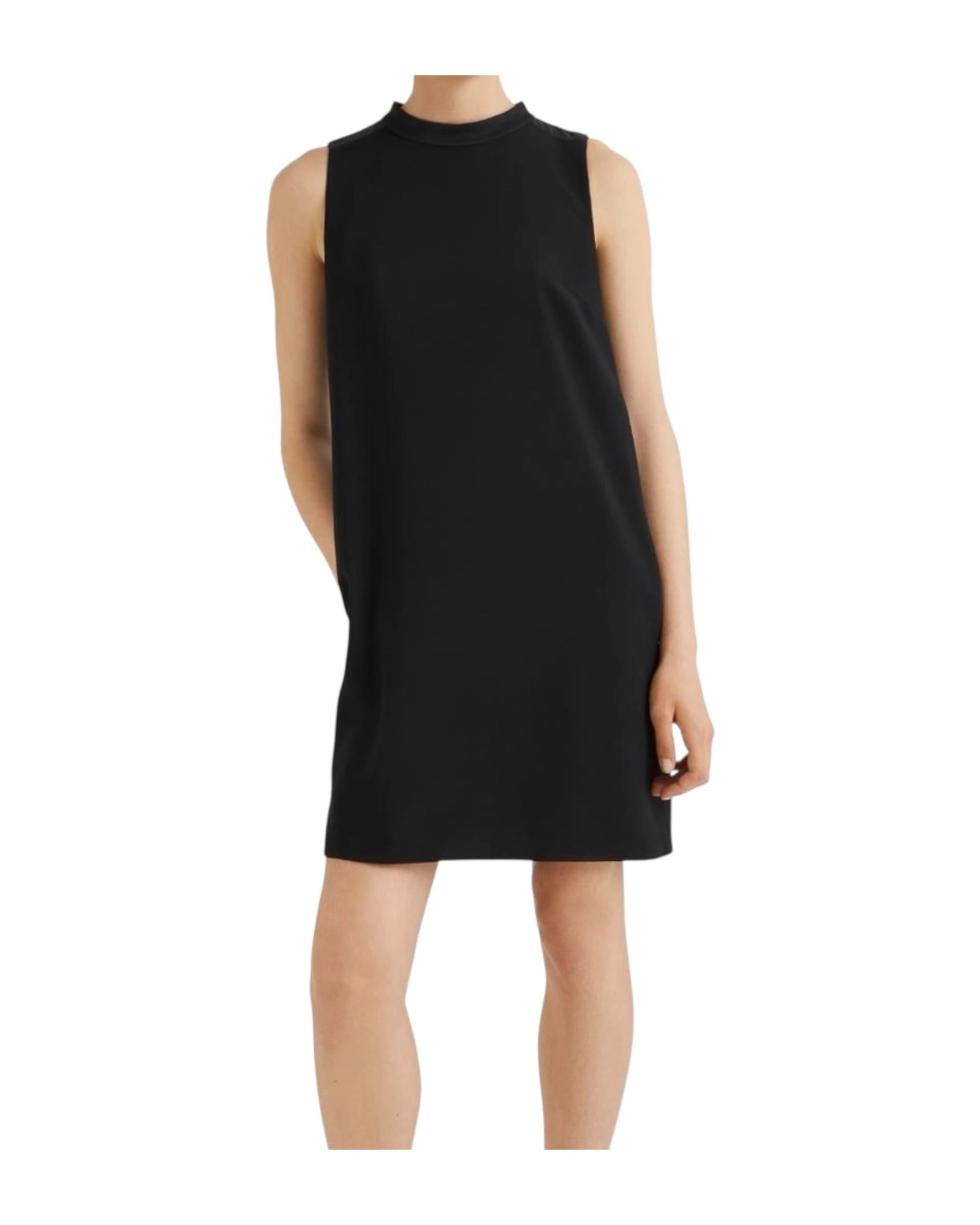 Abito smanicato  Mariacarla in ever satin nero. MARIACARLA 002 MARELLA 
