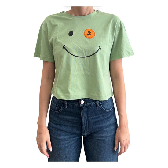 T-shirt crop Gilma verde GILMA 50041 SAVE THE DUCK 