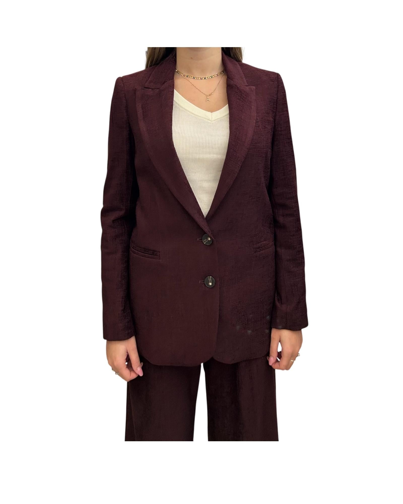 Blazer in velluto lavorato Bordeaux JCB P002 072 haveone