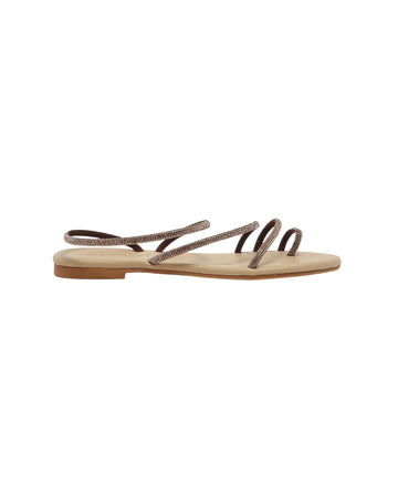 Flat Ring Sandals con strass beige RING001 00835L MC2 SAINT BARTH 