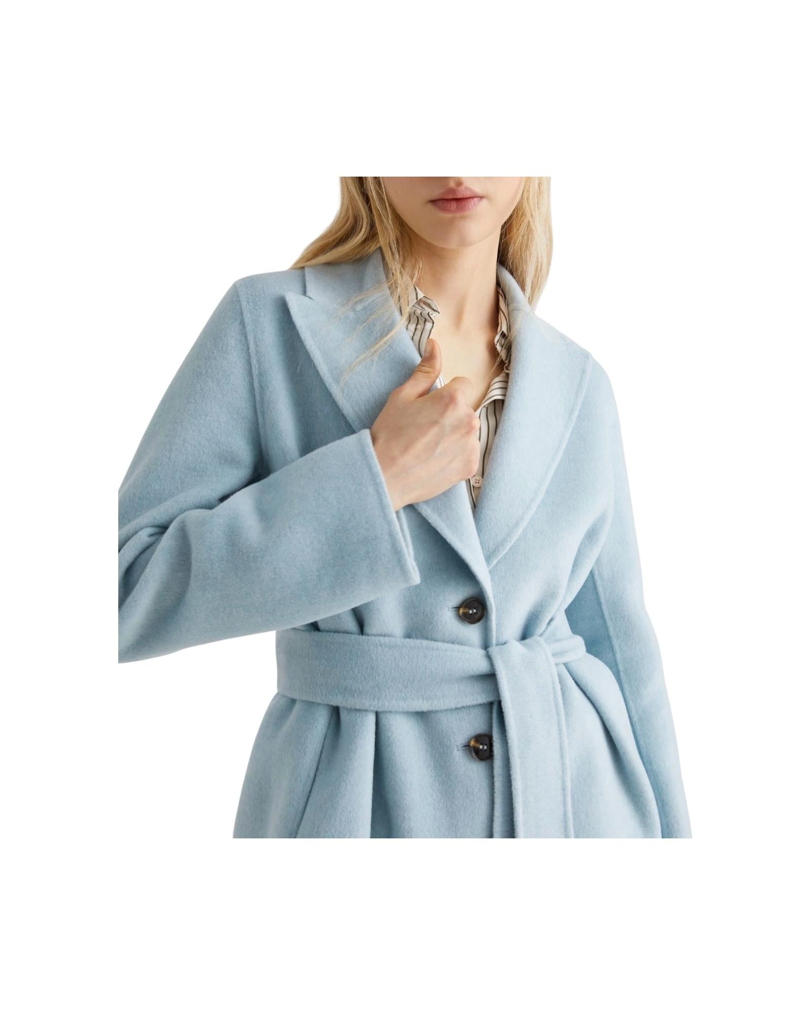 Cappotto in double di misto lana Celeste polvere POLKA 002 MARELLA 