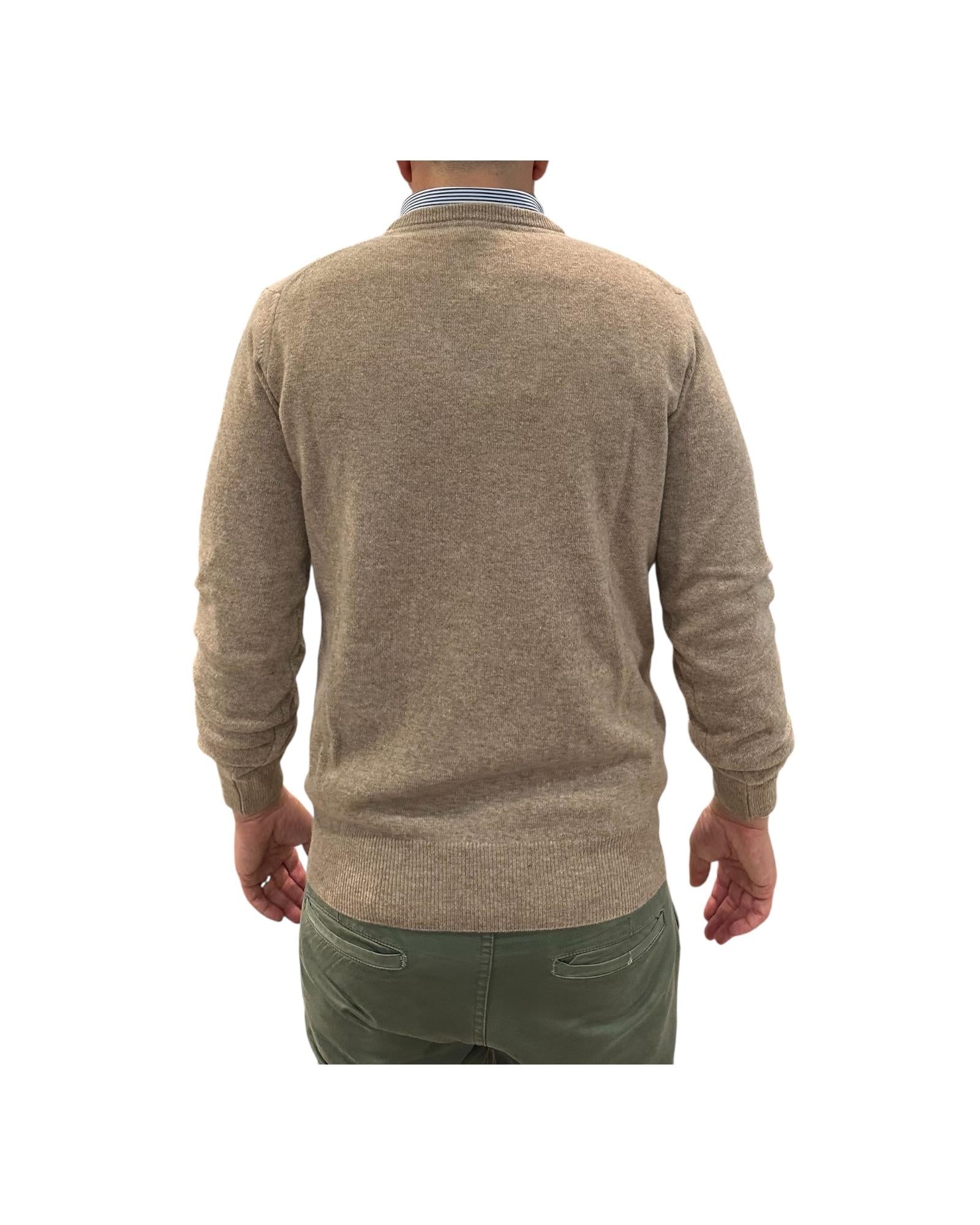 Maglione scollo a V Beige 15056 132 RETOIS 