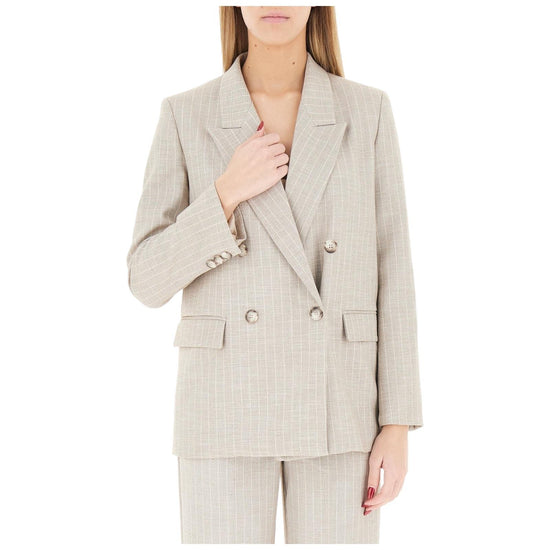 Blazer doppiopetto gessato TAB0228 BEIGE VICOLO 