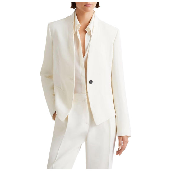 Blazer corto in envers satin Bianco MIRANDA 001 MARELLA 