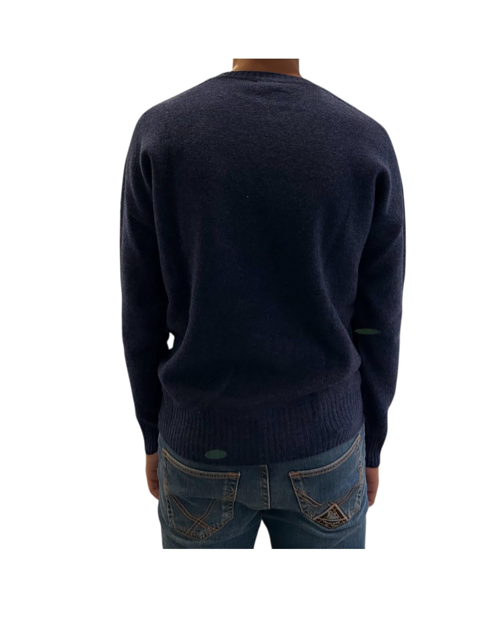 Maglione girocollo in lana merino Indaco 12580 111 RETOIS