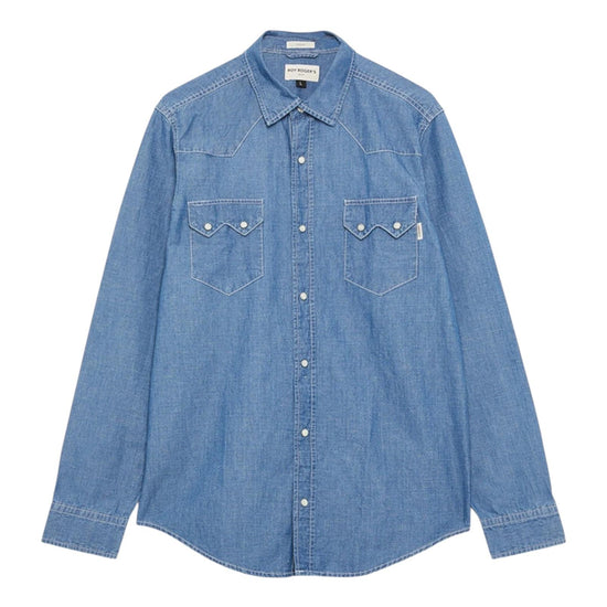 Western Shirt denim cotton linen Light Stone RRU148CK682372 C0999 ROY ROGER'S 