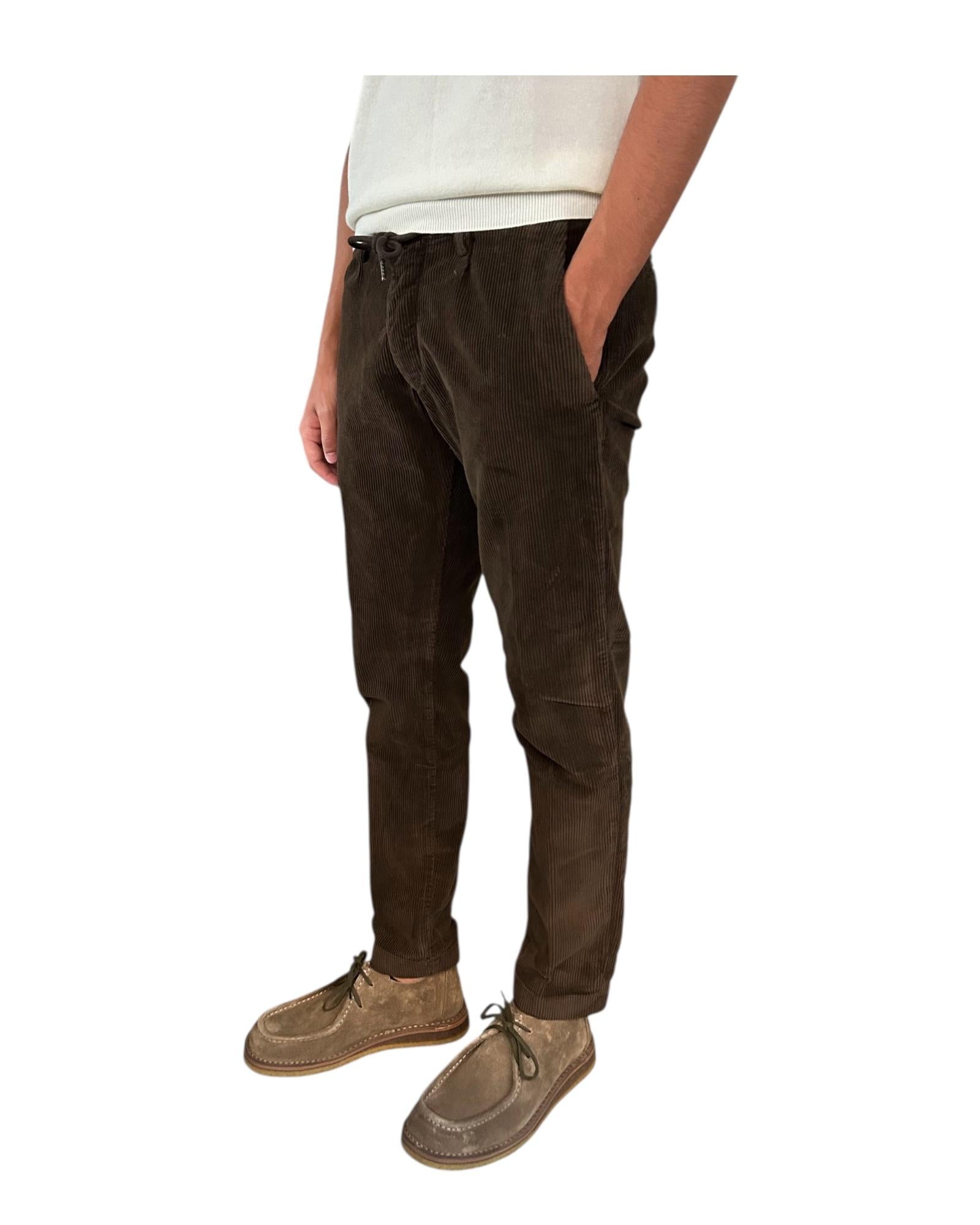 Pantalaccio Bristol velluto 500 righe Dark brown 019 BRISTOL VELVET DARK BROWN MODFITTERS 