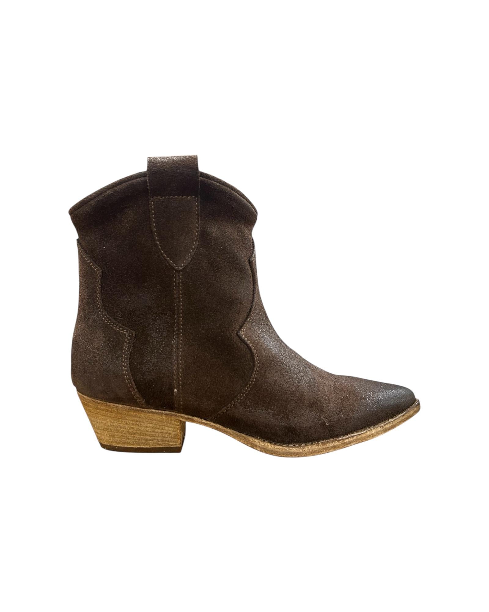 Stivaletto Texano in camoscio Testa di moro 6510 TESTA DI MORO NICHE 