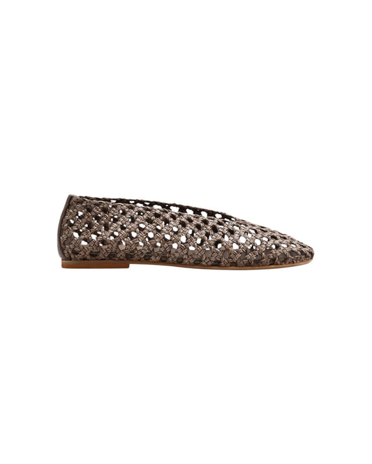 Ballerina in pelle intrecciata Tortora 4276 TORTORA NICHE 