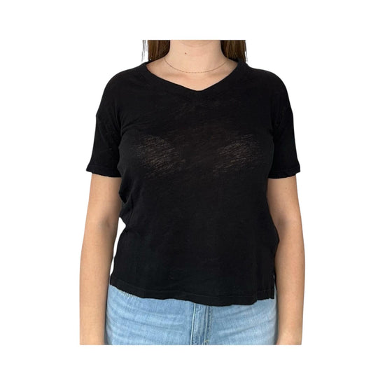 T-Shirt Nancy in lino nero NANCY LINO NERO CHS 