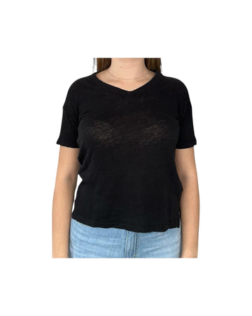 T-Shirt Nancy in lino nero NANCY LINO NERO CHS 