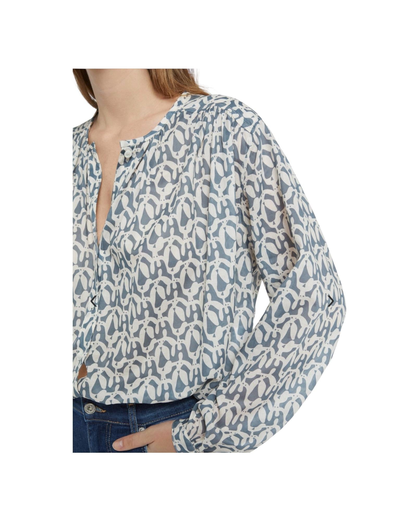 Camicia donna in cotone stampato. ALD DC5118 STONE WASH OTTOD'AME 
