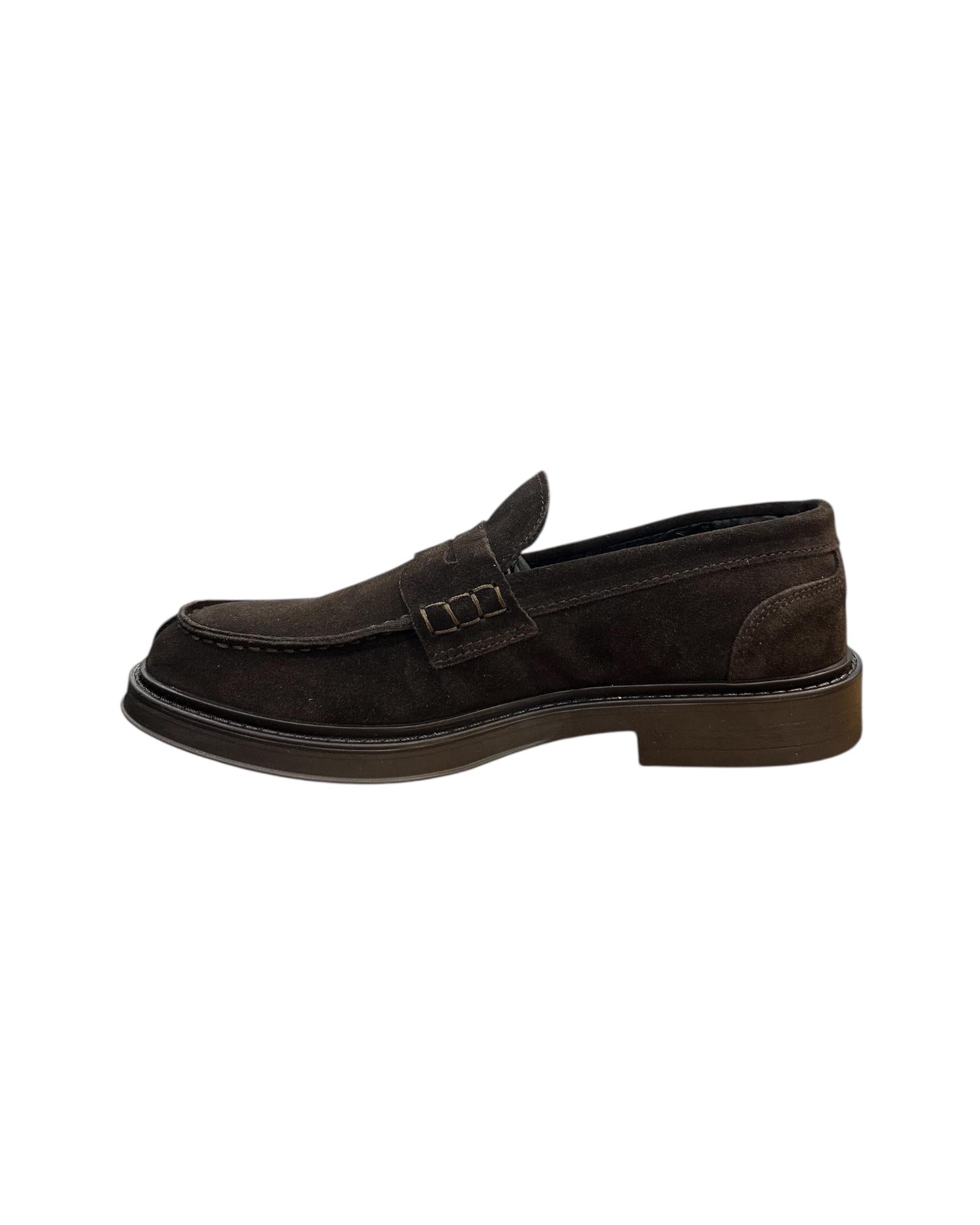 Mocassino in camoscio Testa di moro 30100 CAMOSCIO TDM Antico calzaturificio artigiano 