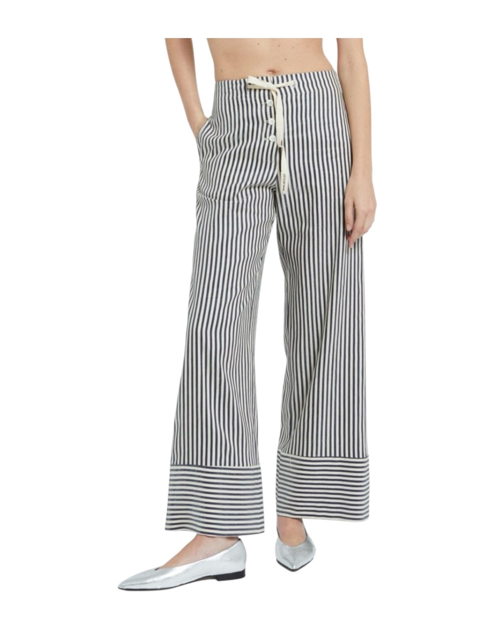 Pantalone palazzo in lino. WFR DP9821 UNICA OTTOD'AME 