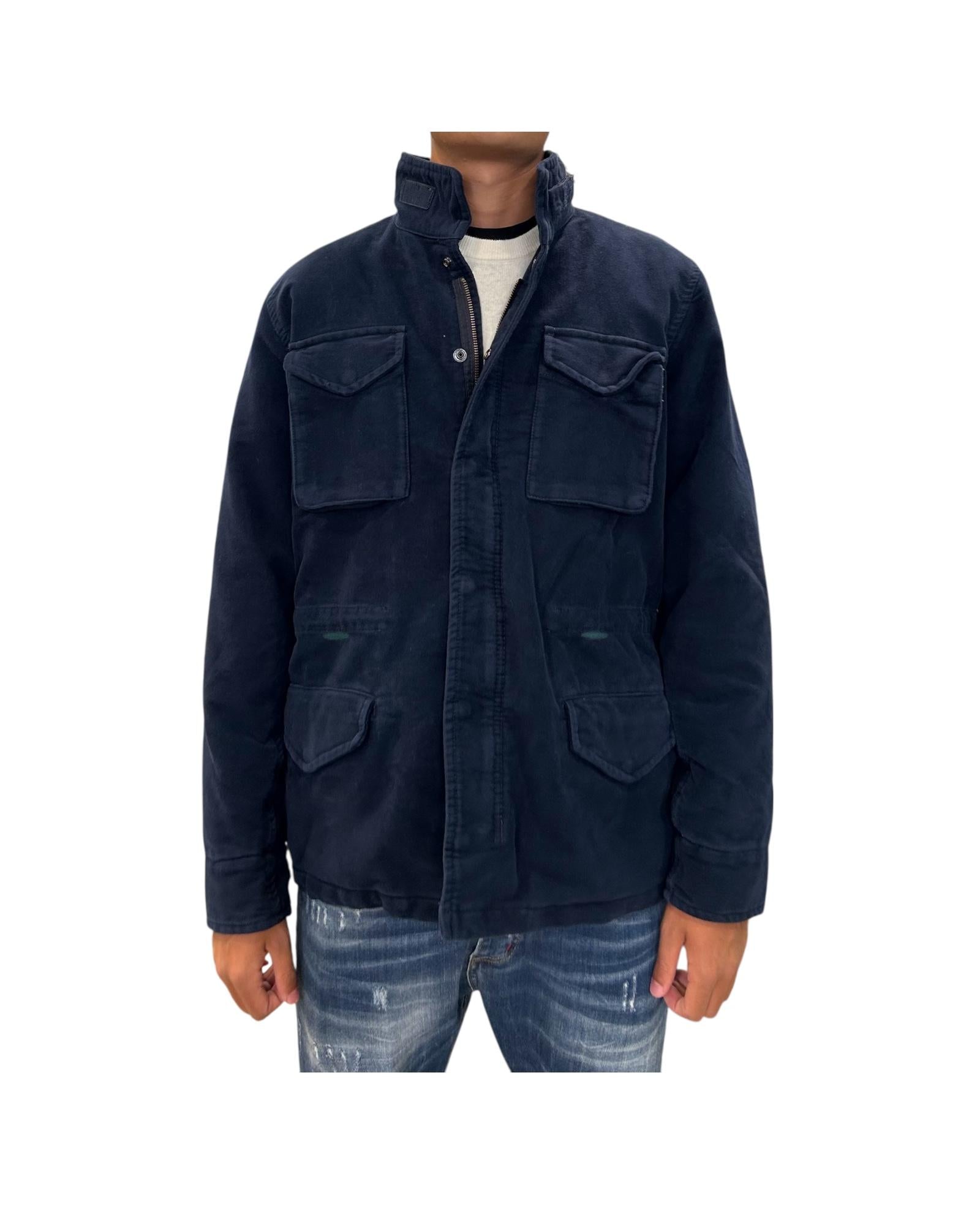 Field Jacket in fustagno Navy W5019 NAVY BL'KER 
