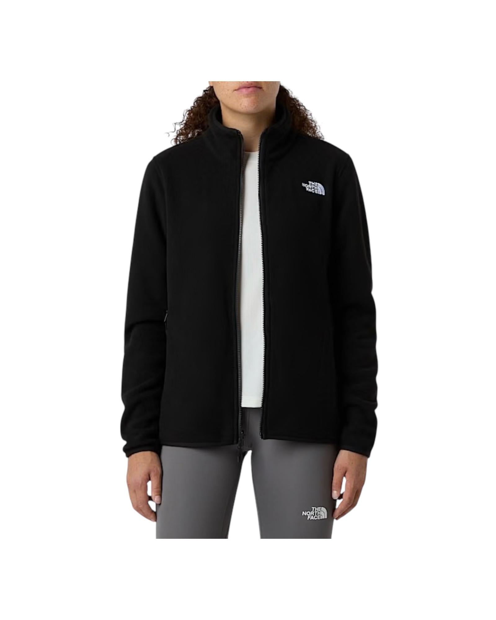 Pile Glacier con cerniera integrale donna Black NF0A8D2F BLACK THE NORTH FACE 