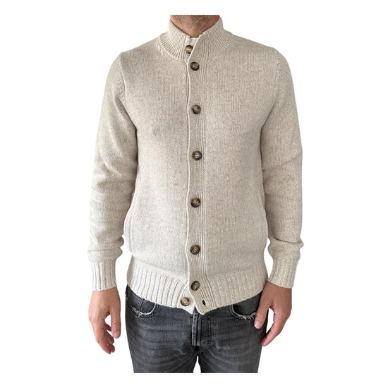 Cardigan con bottoni misto lana Sabbia 87077 405 CAVALIERI MILANO 