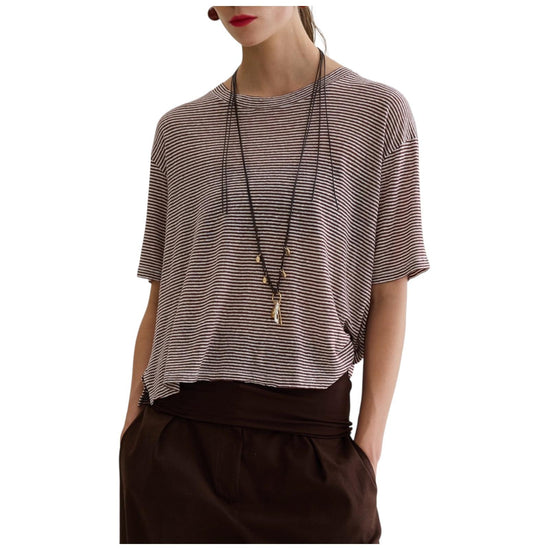T-shirt misto lino a righe M77 961 331 FLOOR 