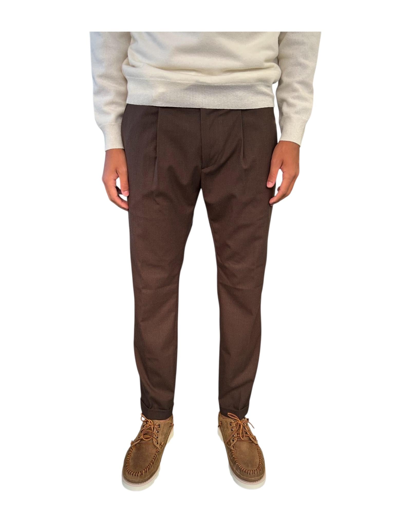 Pantalone Flanella Dark Brown 045 REGENT FLANELLA DARK BROWN MODFITTERS