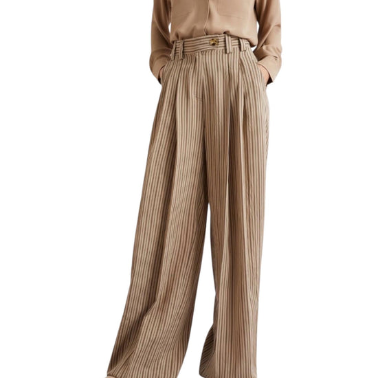 Pantalone palazzo in viscosa riga Testa di moro ORDINE 001 MARELLA 