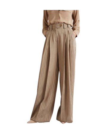 Pantalone palazzo in viscosa riga Testa di moro ORDINE 001 MARELLA 