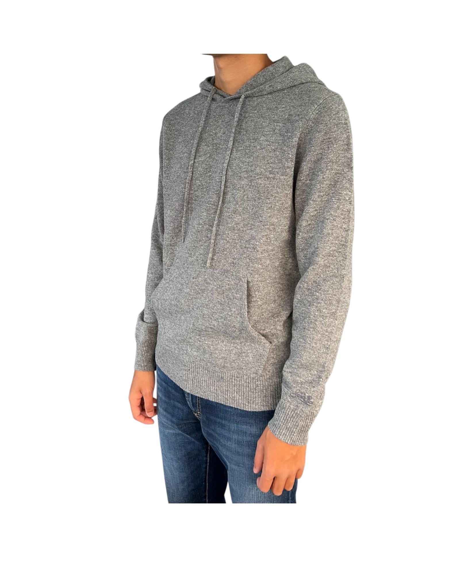 Maglione con cappuccio in lambswool Grigio MAH0002 00036I MC2 SAINT BARTH