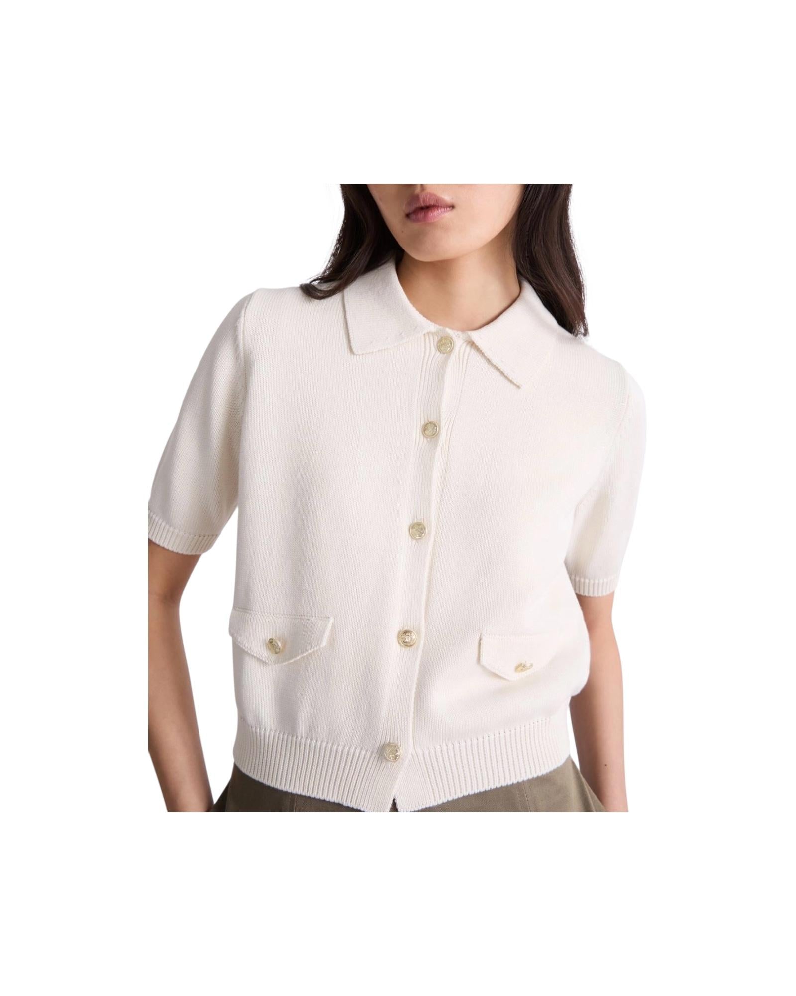 Cardigan in cotone e seta Panna MISTER 002 MARELLA 