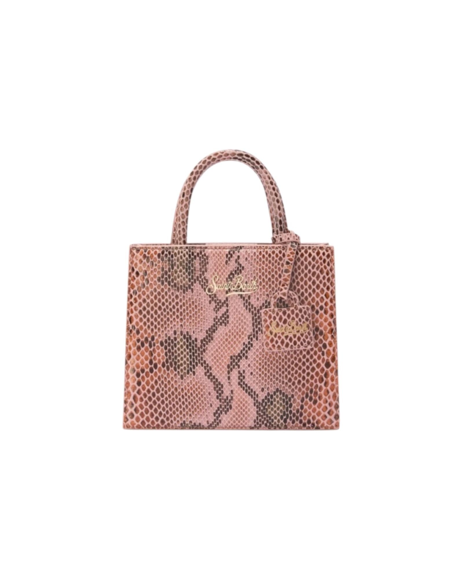 Shop Bag mini in pelle stampa pitonata rosa SHBM0002 00573I MC2 SAINT BARTH 
