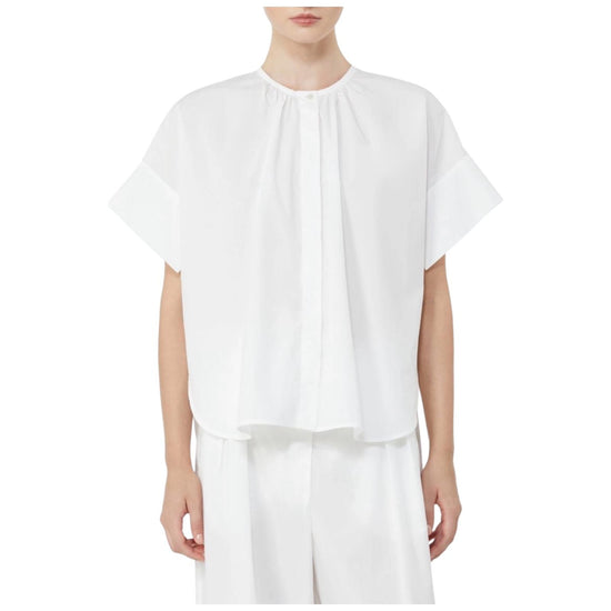 Camicia girocollo in popeline di cotone Bianco EDUCATA 004 MAX MARA WEEKEND 