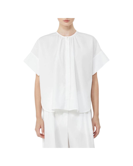 Camicia girocollo in popeline di cotone Bianco EDUCATA 004 MAX MARA WEEKEND 
