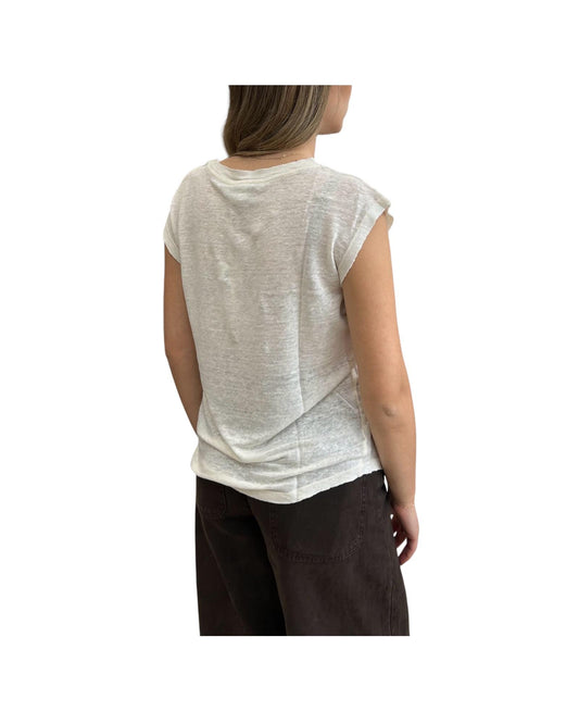 T-shirt in lino Bianco JOSI BIANCO CHS 