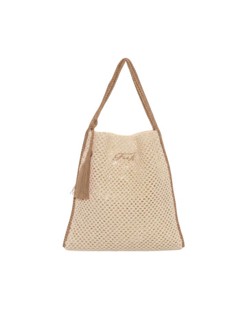 Tote bag in rafia Beige SW0004 BEIGE F**K 