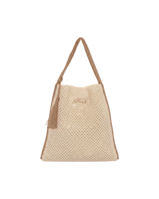 Tote bag in rafia Beige SW0004 BEIGE F**K 