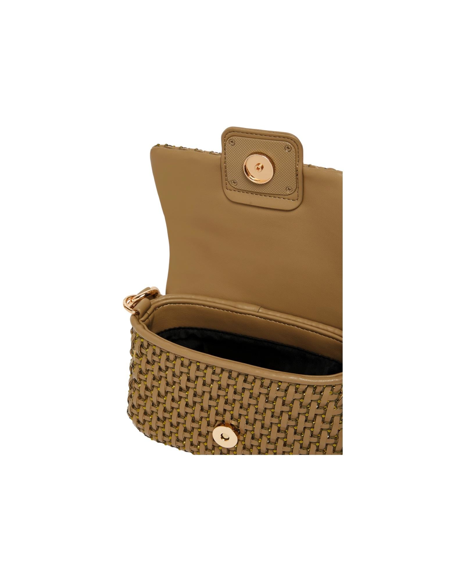 Borsa Le Muse small con intreccio e strass Verde kaki LONTRA1 002 MARELLA 
