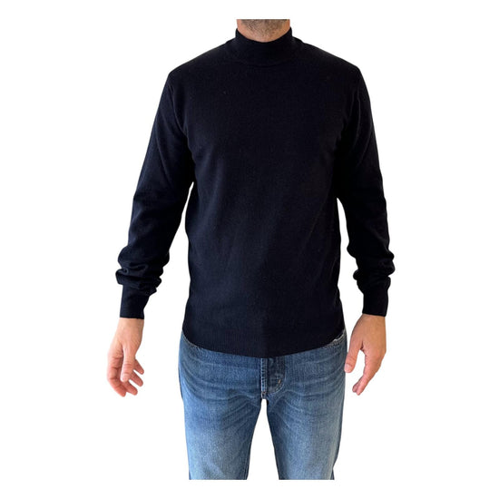 Maglione collo alto misto lana e cashmere Blu 0021 23 WOOL&CO 