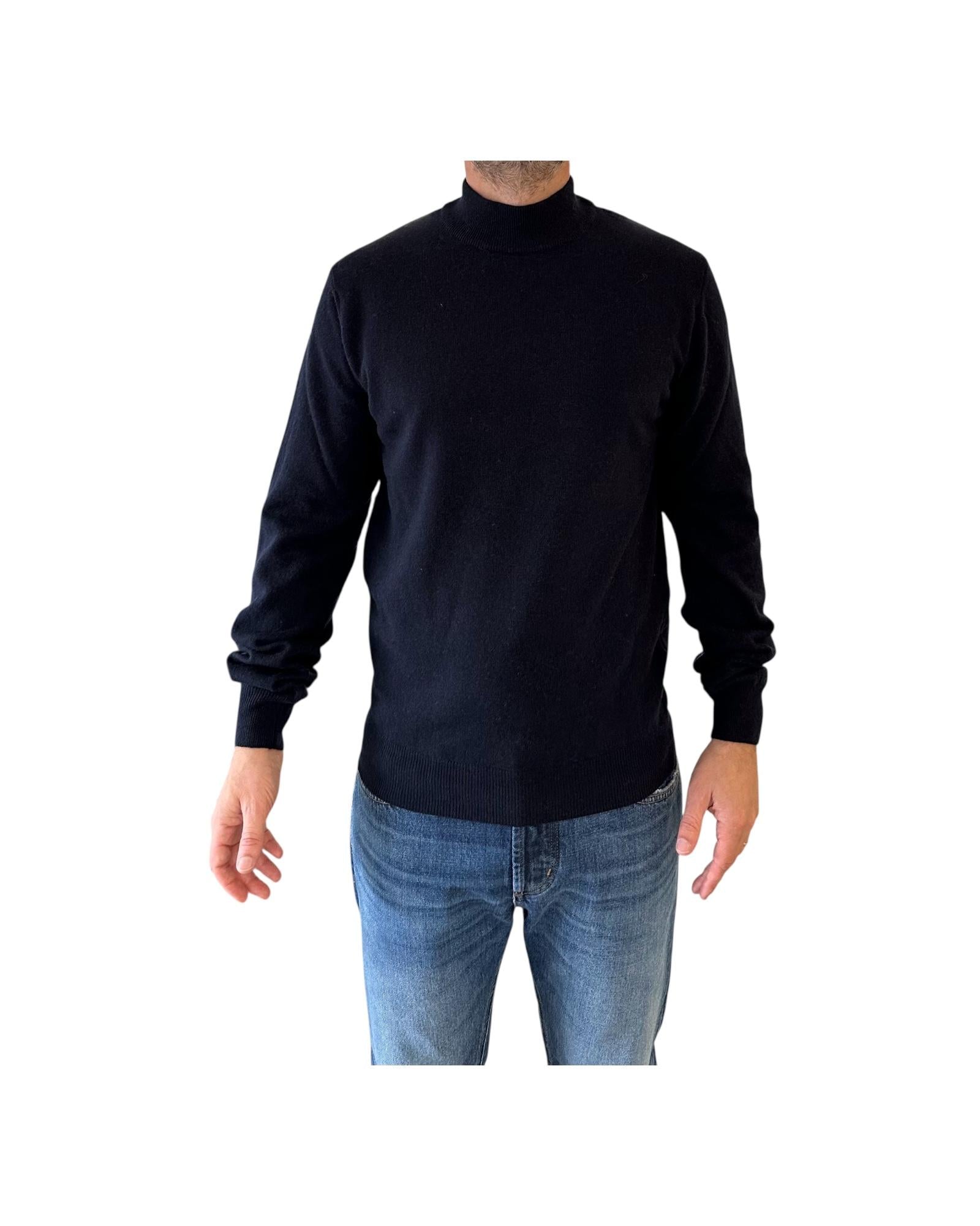 Maglione collo alto misto lana e cashmere Blu 0021 23 WOOL&CO 