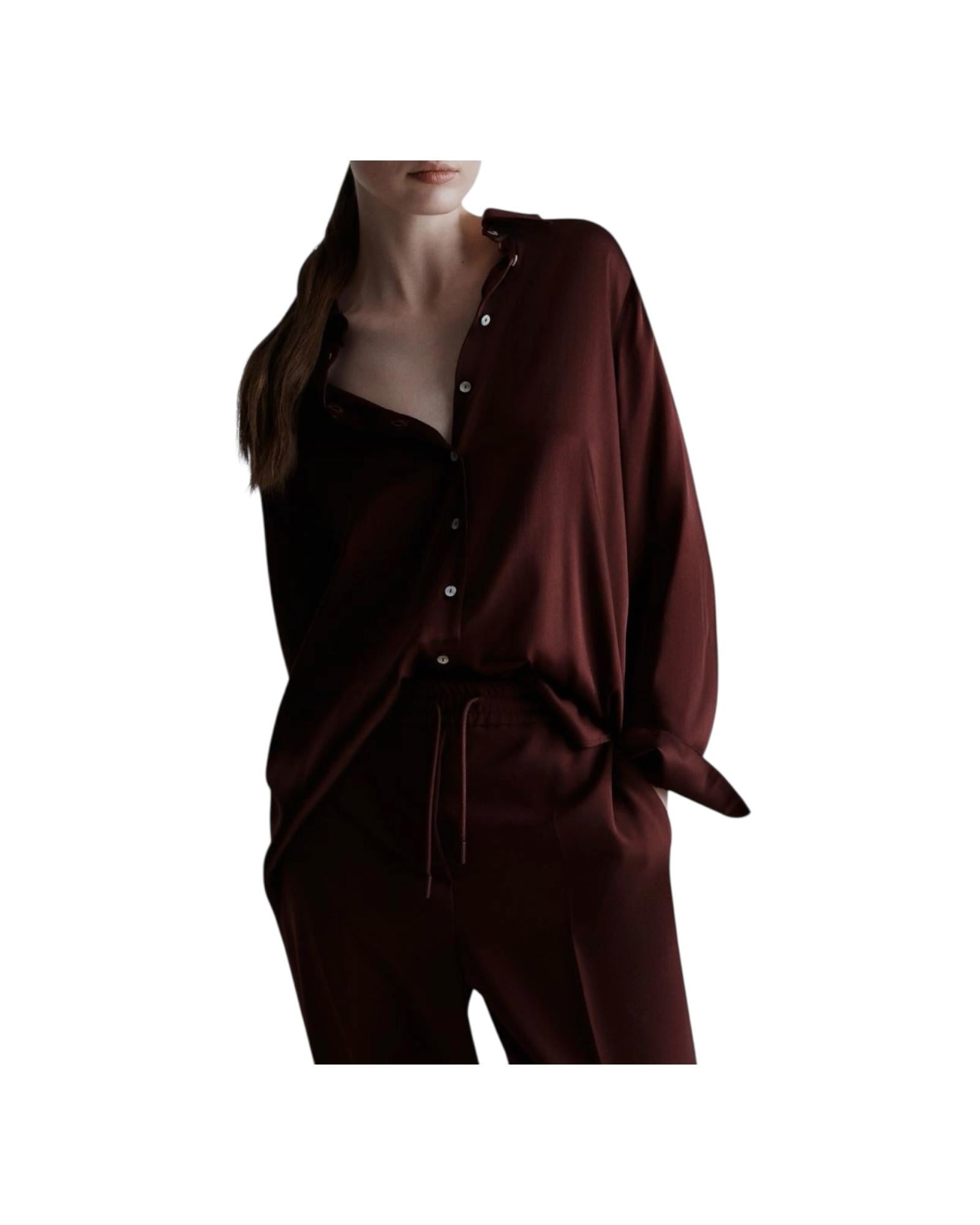 Camicia in raso di misto seta Bordeaux BUNNY 003 MARELLA 