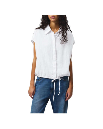 Camicia Tide in lino Optic white RND90275P4220569 C0014 ROY ROGER'S 
