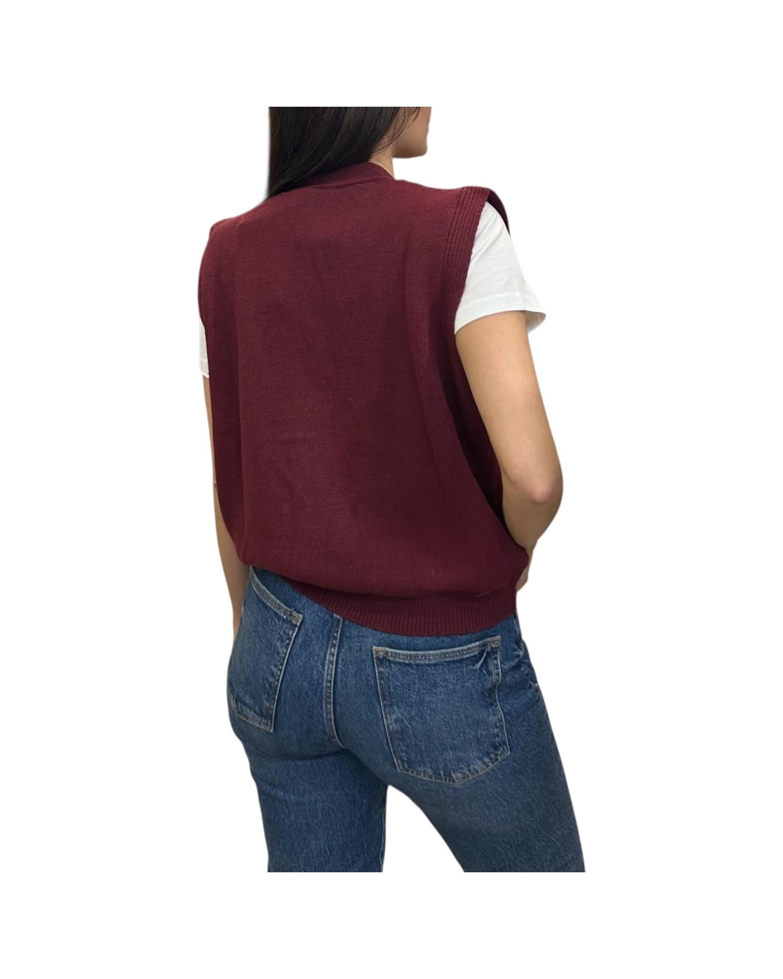 Gilet in misto cashmere Bordeaux 77277F BORDEAUX VICOLO 