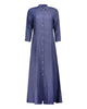 Long blue jeans linen chemisier dress